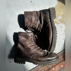Thursday Everyday Leather Combat Boots Java Brown